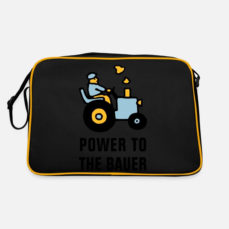 power_to_the_bauer_072011_b_3c - Retro Tasche - Schwarz/Gold