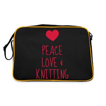 Knitting - Knit - Knitter - Stricken - Tricot - Retro Bag - black/gold - Back