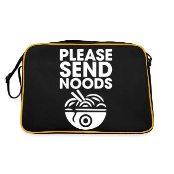 Please Send Noods Funny Food - Retro Bag - black/gold - Back