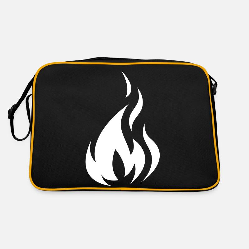 Flame White - Retro Tasche - Schwarz/Gold