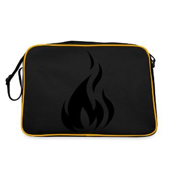 Flame Black - Retro Tasche - Schwarz/Gold - Hinten