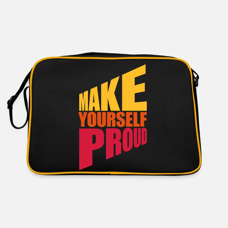 make yourself proud Zitat Retro Tasche