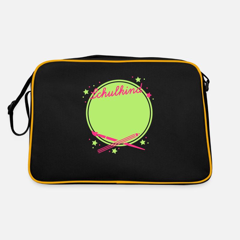 Schulkind Kreis - Retro Tasche - Schwarz/Gold
