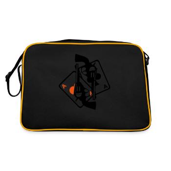 gun gun revolver weapon poker as - Retro Bag - black/gold - Back