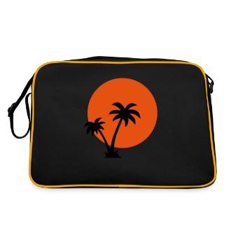Palm trees and sun - Retro Bag - black/gold - Back