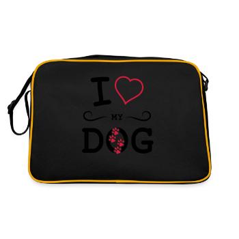 J’aime mon chien - Sac Retro - noir/or - Dos