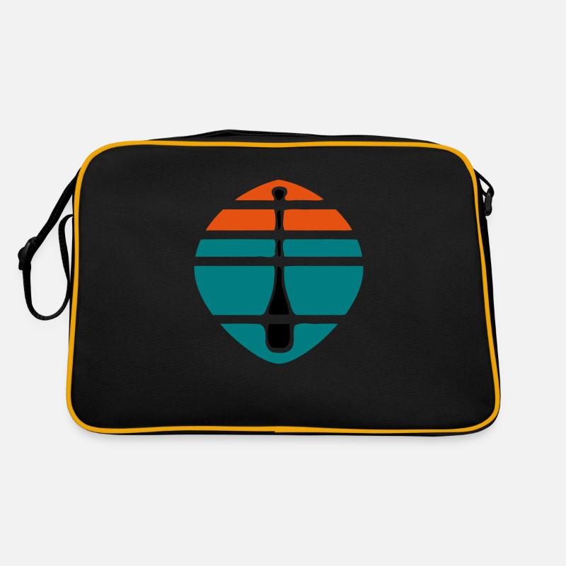 Paddel Sonnenuntergang Logo - Retro Tasche - Schwarz/Gold
