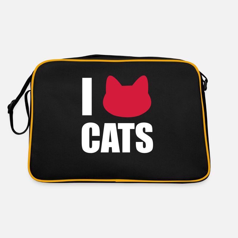 Ich liebe Katzen Retro Tasche