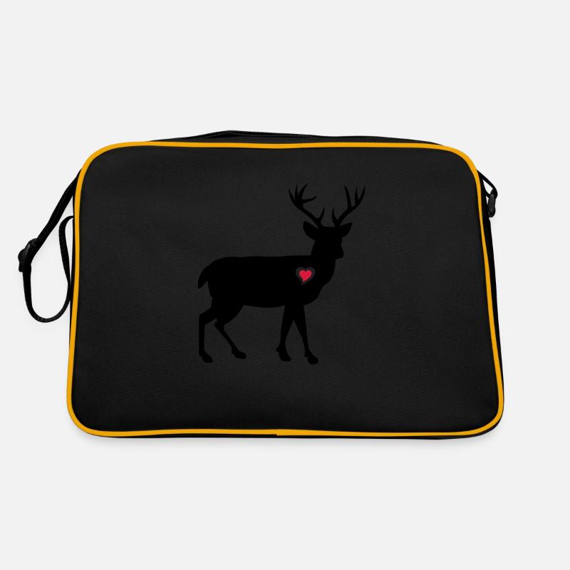 elk hirsch elch blitz thunder - Retro Bag - black/gold