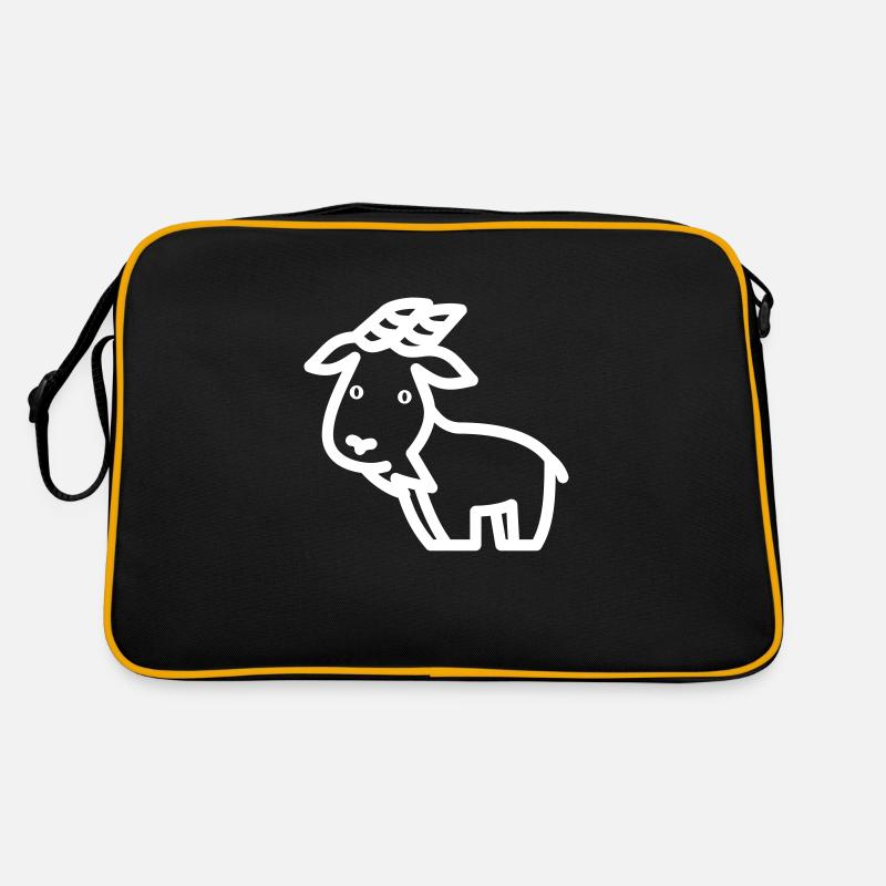 Ziege - Retro Tasche - Schwarz/Gold