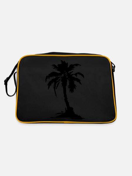 Symbole de la silhouette de Palm Island - Sac Retro - noir/or - Dos