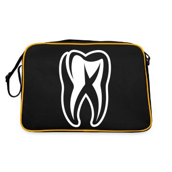 Tooth Icon Dentist - Retro Bag - black/gold - Back