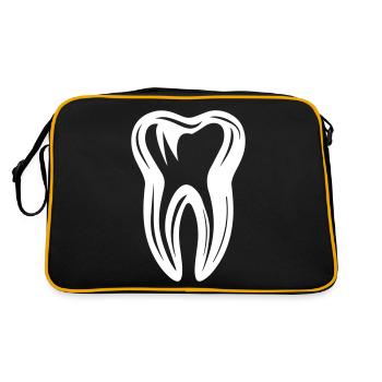 Tooth Icon Dentist - Retro Bag - black/gold - Back
