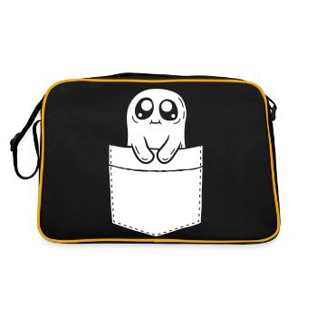Comic Geist mitnehmen Brusttasche - Retro Tasche - Schwarz/Gold - Hinten