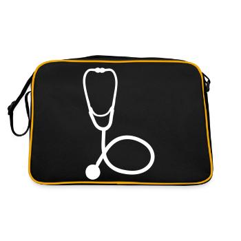Médecin Stéthoscope Symbole Médical Entendre Expertise - Sac Retro - noir/or - Dos