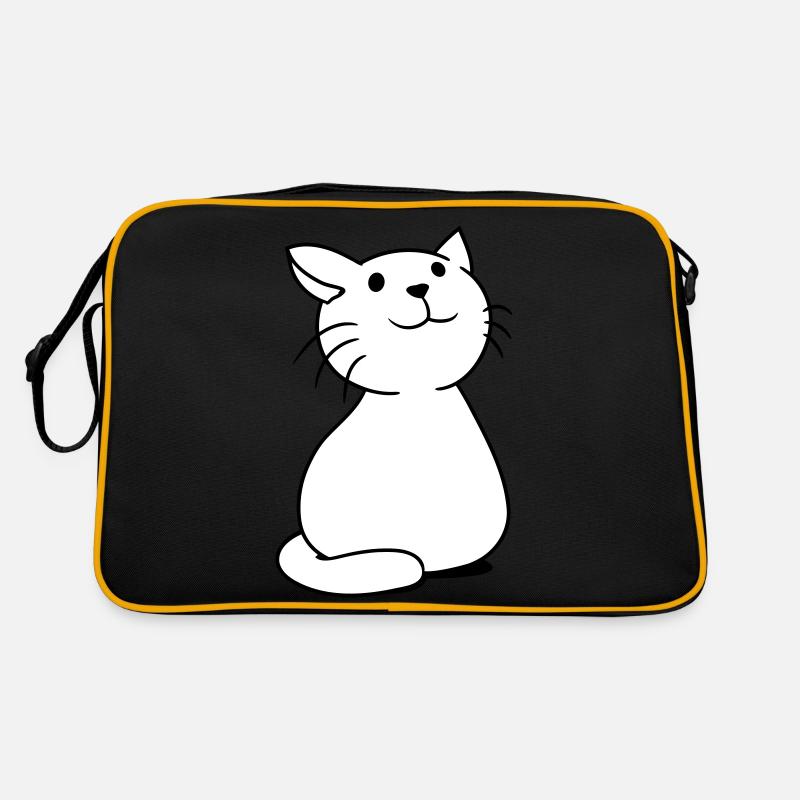 Süße Katze Guckt Glücklich Lächelndes Kätzchen Fun Retro Tasche