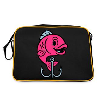 Fish Fish Hook Comic - Retro Bag - black/gold - Back