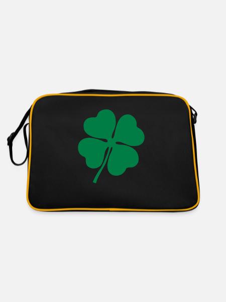 kleeblatt - Retro Tasche - Schwarz/Gold - Hinten