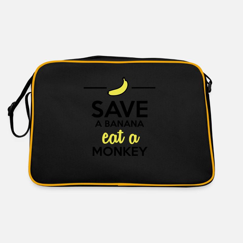 Eating monkey & bananas - Save a monkey eat a bana Retro Bag