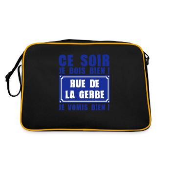 ajouter age ans rue gerbe bois vomis alcool - Sac Retro - noir/or - Dos