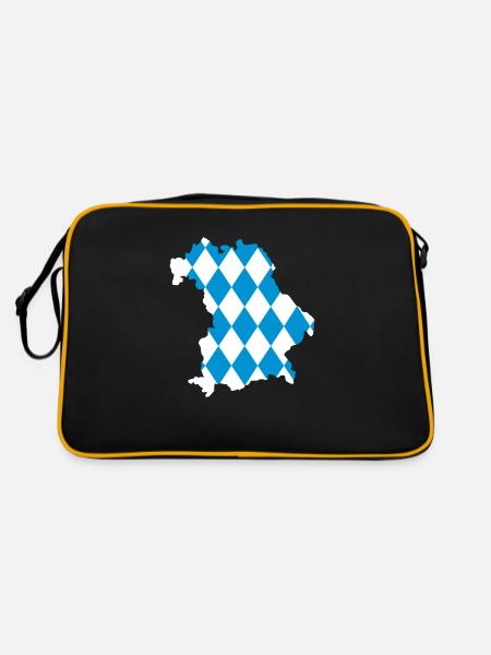 Bayern - Retro Tasche - Schwarz/Gold - Hinten