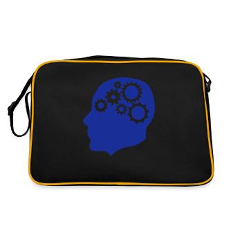 tete profile engrenage reflection 612 - Sac Retro - noir/or - Dos