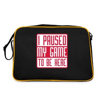 logo j'ai suspendu mon jeu pour être - Sac Retro - noir/or - Dos