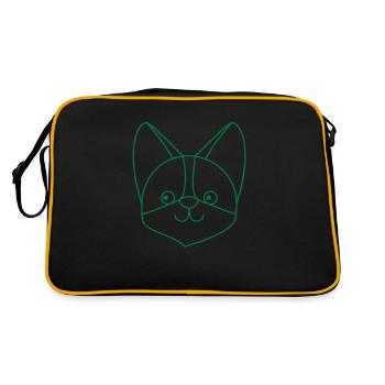 Visage corgi super mignon - Sac Retro - noir/or - Dos
