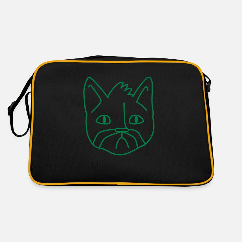 Unglückliche Schnurrbart Katze Katze Retro Tasche