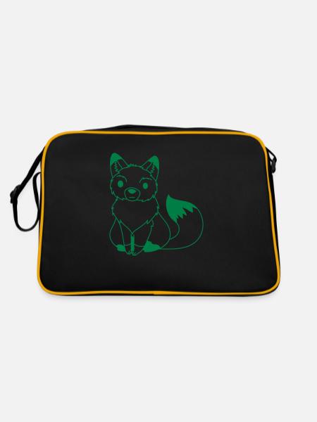 contour du renard assis - Sac Retro - noir/or - Dos