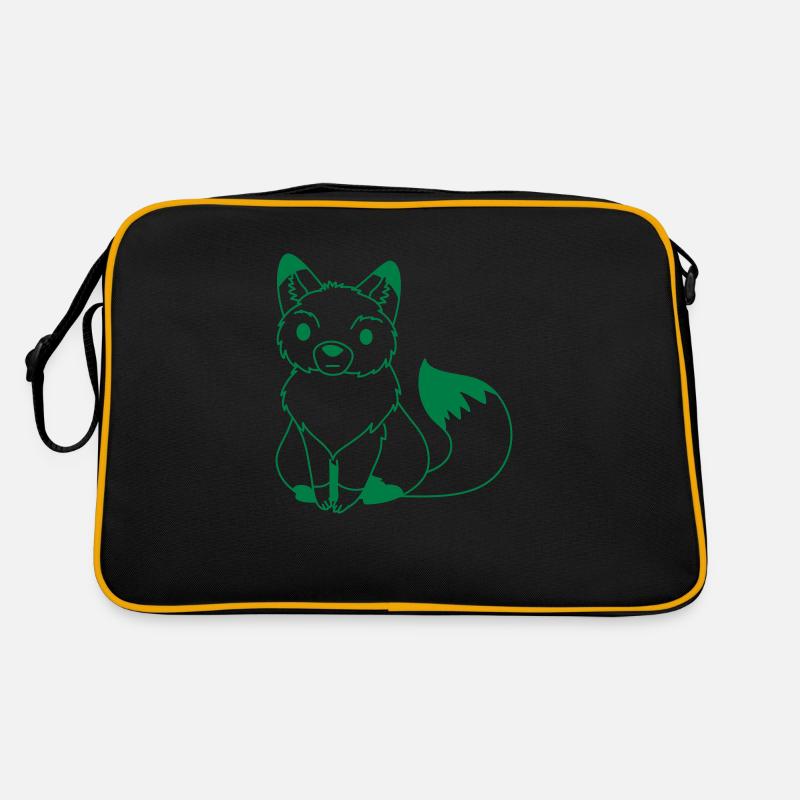 Sitting Fox Umriss Retro Tasche