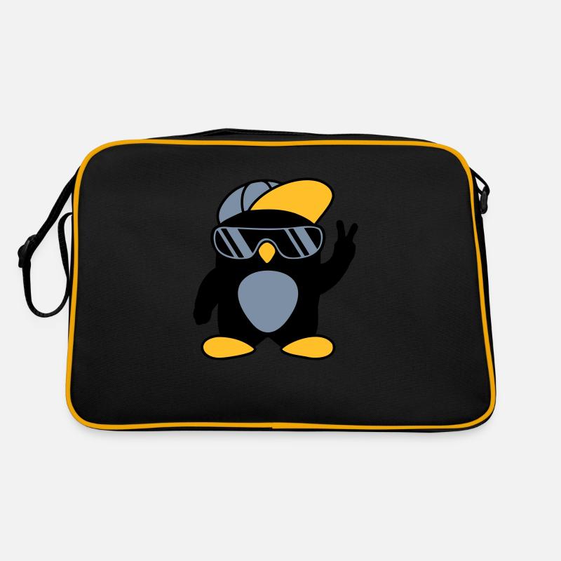 Cool Penguin Peace Hand Signal Sac Retro