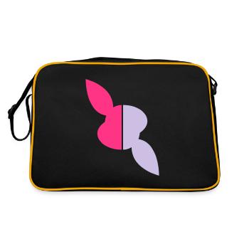 Two halves head rabbit, one half twisted - Retro Bag - black/gold - Back