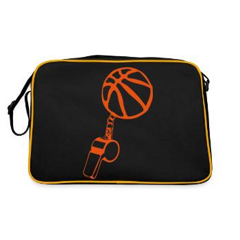 basket sifflet arbitre sport ballon - Sac Retro - noir/or - Dos