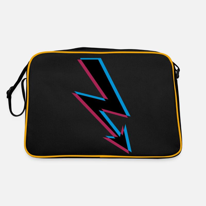 3d elektrisch blitz strom energie starkstrom achtu Retro Tasche