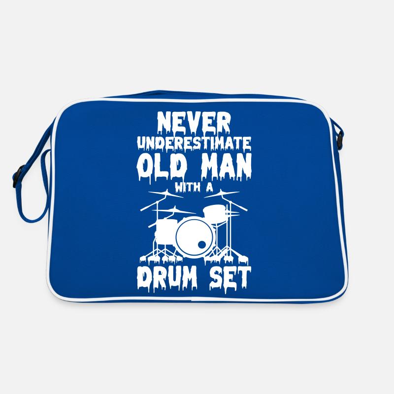Never Underestimate Old Man With a Drum Set Retro Bag