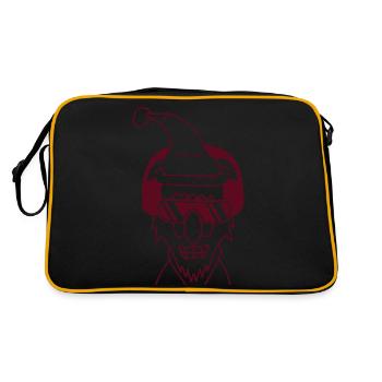 Party Santa Claus Cool Christmas Winter Music - Retro Bag - black/gold - Back