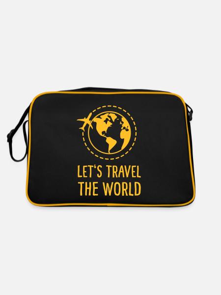 Let's travel the world - Retro Bag - black/gold - Back