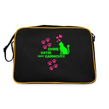 Rien ne fonctionne sans un chat 01 - Sac Retro - noir/or - Dos