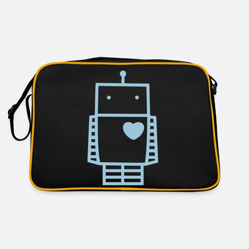 Love Robot - Retro Tasche - Schwarz/Gold