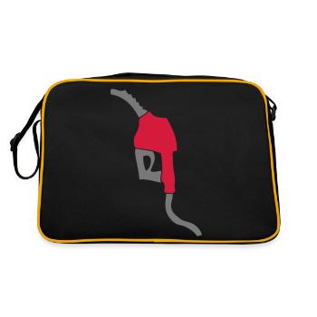 diesel zapfsaeule benzin - Retro Tasche - Schwarz/Gold - Hinten
