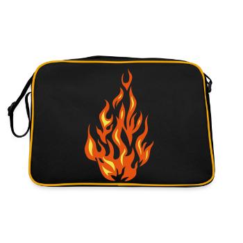 feu flamme flame - Sac Retro - noir/or - Dos