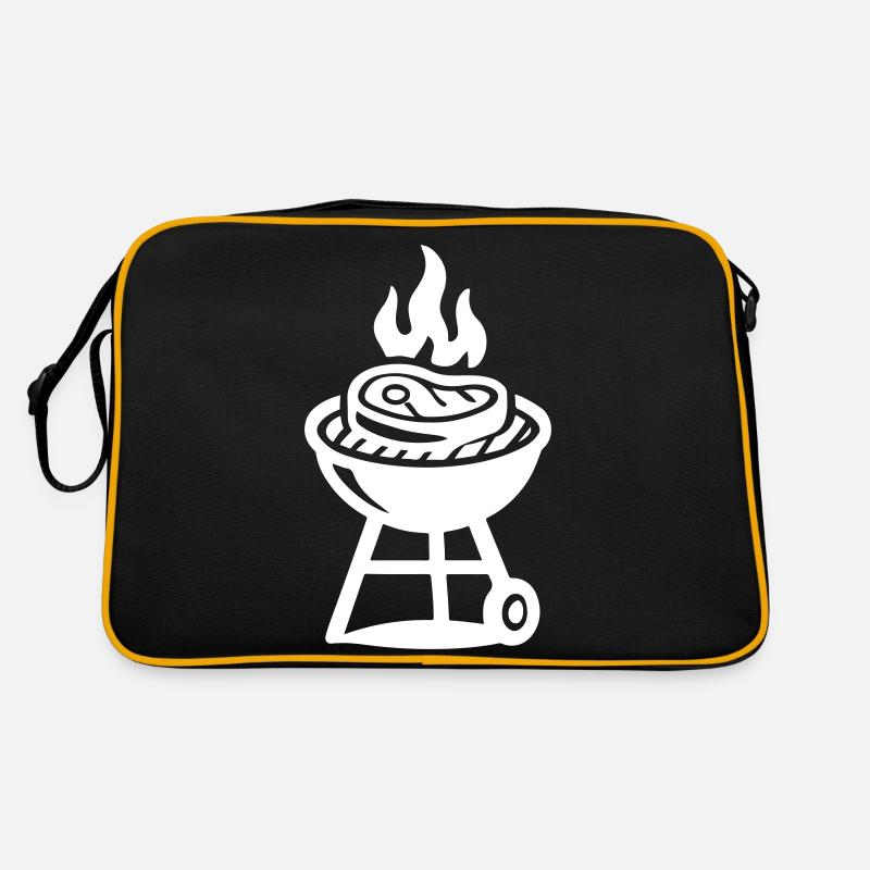 Grill Steak Meat Icon Retro Bag