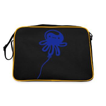 Pieuvre Ballon Volant Mignon Enfant Heureux Bande Dessinée - Sac Retro - noir/or - Dos