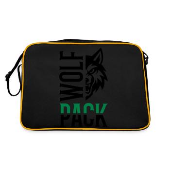 Wolf Pack Rudel - Retro Tasche - Schwarz/Gold - Hinten
