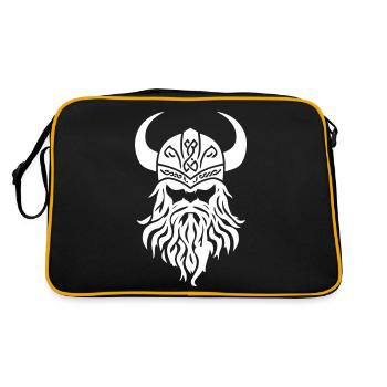 Icône de la tête viking - Sac Retro - noir/or - Dos