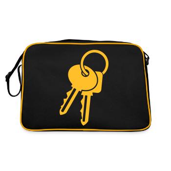 Porte-clés - clé - idée cadeau - Sac Retro - noir/or - Dos
