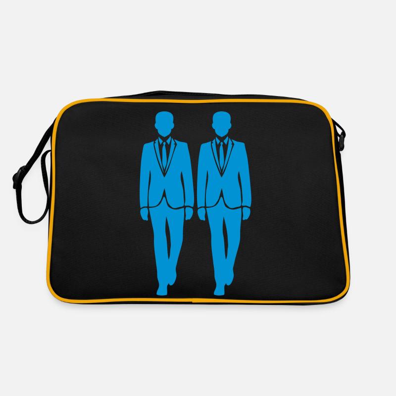 Paar Mann Match Männer Heirat - Retro Tasche - Schwarz/Gold