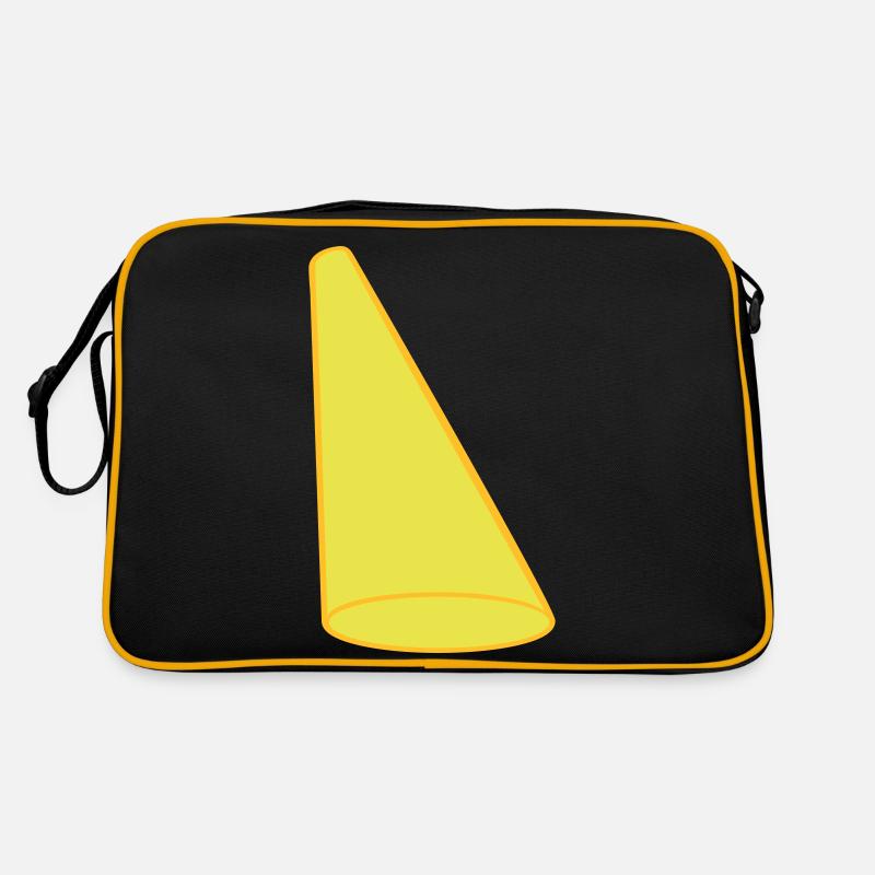 Lichtkegel Scheinwerfer Bühne Design - Retro Tasche - Schwarz/Gold