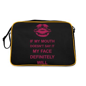 my face definitely will - Retro Tasche - Schwarz/Gold - Hinten